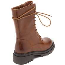 Giày bốt cao cổ buộc dây màu Camel dành cho nữ – Thoải mái và mạnh mẽ - Lạc đà - Xem 6