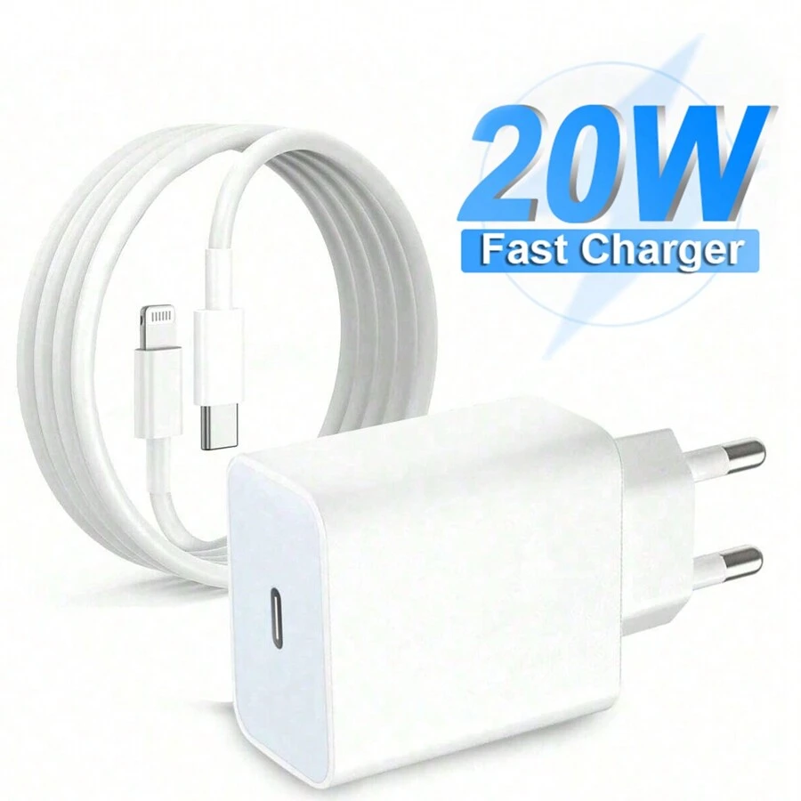 20W Fast Charging Set [USB C Wall Charger + 6.6Ft/200cm USB C To Lightning Cable] Compatible With IPhone 14/13/12/11/XR/XS/XS Max Super Fast Charger Compatible With IPhone, Travel Charger Plug, Fast Charging Wall Mountable For Office, School, Dorm, And Home, Gifts For Family, Friends, Kids, Birthday, Christmas, Winter, Suitable For Travel, Office, Dorm, And Home Adapter