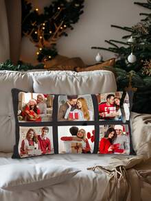1 件可定制 9 片式圣诞照片枕套、个性化抱枕套、圣诞爱情纪念品设计（11.81 英寸 X 19.68 英寸）-不含枕芯，非常适合节日装饰和礼物（适用于沙发、卧室、客厅、花园装饰枕头，适合送给家人、朋友、男士、女士、儿童、冬季、圣诞节 - 彩色 - 查看 2