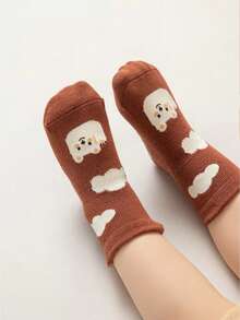 4 双儿童防滑袜子，幼儿及膝袜，适合秋冬季 - 彩色 - 查看 7