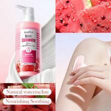 250ml 西瓜提取物身体乳液 - 烟酰胺保湿、抗衰老霜，适合干性/油性皮肤，紧致面部和身体 - 粉色 - 查看 3