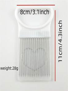 1件装不锈钢多功能洋葱叉洋葱针松肉针果蔬手动切片固定器瓜果夹土豆针切水果辅助工具厨房小工具切肉神器 - 彩色 - 查看 9