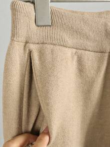 GIGOGOU Bộ quần áo len thể thao thu đông cho nữ 2 món - Màu Khaki - Xem 7