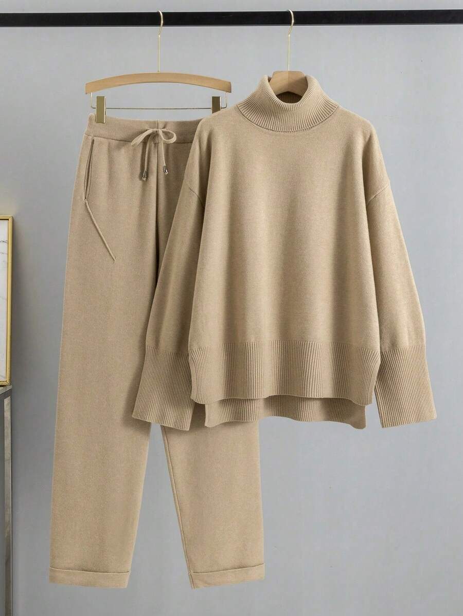 GIGOGOU Bộ quần áo len thể thao thu đông cho nữ 2 món