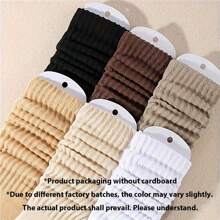 6 Pairs Of Calf Socks For Women, Stacked Stockings, Maillard Autumn And Winter Knitted Casual, Versatile Leg Covers, Fashionable, Soft And Comfortable Leg Covers - Multicolor - View 9