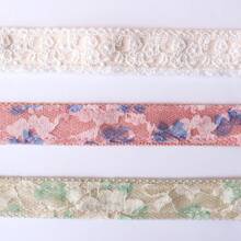 蕾丝装饰奢华宠物项圈，可调节结婚周年派对项圈，带领结，适合中型和大型犬 - 藍色蕾絲項圈蝴蝶結和繩子 - 查看 4