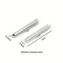 10pcs Stainless Steel Crimp End Beads Slide End Clasp With Chain Buckles Tubes Slider End Caps Connectors DIY Jewelry Accessories