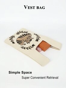 1 件可折叠猫咪印花手提包，轻便透气，可携带手机、雨伞、化妆品、书籍，适合旅行、教师礼物、朋友、女孩、女士、母亲、所有季节 - 彩色 - 查看 8