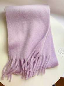1pc Solid Color Women's Winter Scarf,  Winter Warm Neck,Autumn And Winter New Tassel Long Scarf, High-End And Thickened Warm And Cold Resistant Multifunctional Shawl Scarf, Suitable For Daily Use By Men And Women Accessories Women