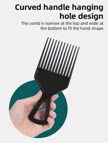 TonySasa 多色发夹梳 - 发型梳，用于顺滑头发，6 件装 PP 塑料扁平宽齿梳，带扇形手柄，方便存放 - 彩色 - 查看 6