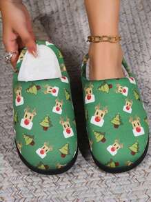 Christmas Element Slippers, Warm, Comfortable, Soft, With Christmas Clothing, Bake The Festive Atmosphere, Men And Women With The Same Couple Slippers