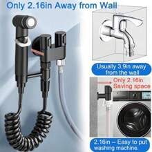 1pc Handheld Bidet Sprayer For Toilet,1-In-2-Out Dual Control Valve,Toilet Bidet Sprayer Set,Adjustable Water Pressure Control Hand Sprayer Kit,For Toilet, Mini Toilet Faucet Sprayer Kit Butt Washer, Hand Shower Bidet Attachment For Washing Machine And Toilet. Easy To Install. Home Bathroom Decor