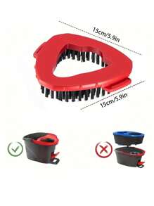 1/2 piezas Compatible con el cepillo de limpieza triangular grande RinseClean de O-Cedar, repuesto del cabezal de trapeador para cepillo y trapeador de piso, pieza de repuesto de herramienta de limpieza de piso del hogar - Rojo - Ver 3