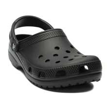 Crocs 男女通用经典木屐休闲拖鞋，透气镂空鞋，沙滩凉鞋 10001-001 - 黑色 - 查看 5