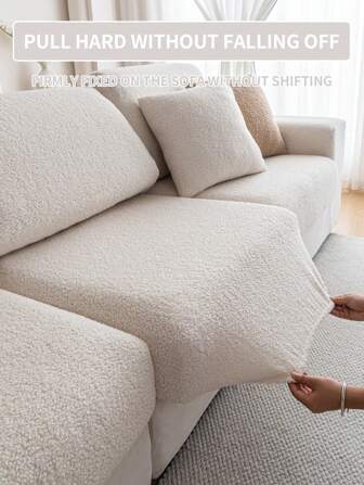 1pc Elastic 4-Season Sofa Seat Cushion Cover, Anti-Slip Sofa Slipcover, Suitable For L-Shaped And 1/2/3/4 Seater Sofas