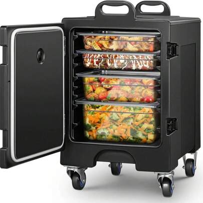 Fohere Catering Food Warmer, 82Qt Front Loading Hot Box For Catering, W/Wheels, Stackable, Handles, Hot Box Food Warmer Ideal For Canteen, Restaurant