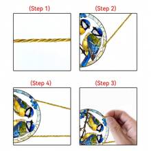 1pc Elegant Blue Titmouse Catcher, 2D Colored Glass Style Acrylic Window Hanging Decor, Circular Home And Garden Ornament, Ideal Birthday Gift For Nature Lovers, Pre-Drilled Weather-Resistant Decoration