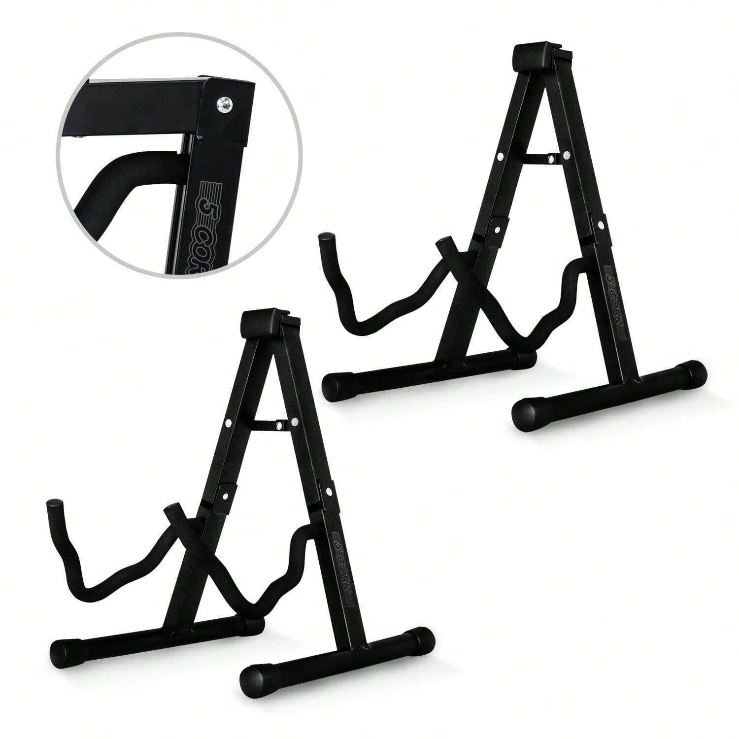 Double Guitar Stand Floor Adjustable Heavy Duty A Frame Universal