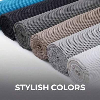 SHANGHAI YF Revestimentos antiderrapantes para armários e gavetas, suporte espesso e resistente, acolchoamento não adesivo para proteger armários e gavetas de cozinha, banheiro, fácil instalação, respirável, 12 polegadas x 20 pés, cinza, inofensivo e inodoro