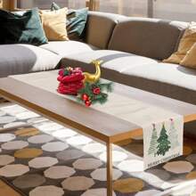 2025 Merry Christmas Table Runner, Seasonal Winter Christmas Holiday Kitchen Dining Table Decor, Suitable For Indoor And Outdoor Home Party Decoration