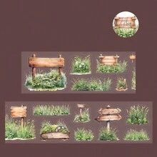 1 件山地草景观剪贴簿 DIY 材料贴纸卷 - 彩色 - 查看 11