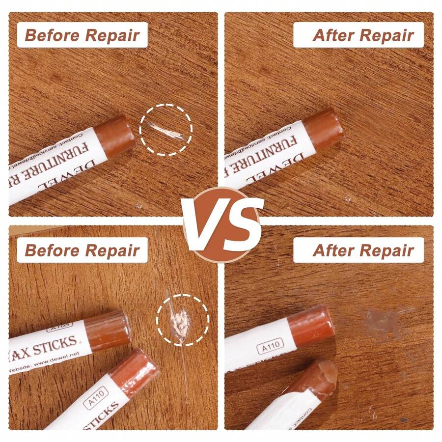 DEWEL Wood Filler Sticks, 18 Colors Wood Wax Crayons For Scratches