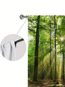 2pcs Forest Sunshine Curtains,Without Holes Curtain, Refer To Bedroom Office Kitchen Living Room Study Home Decor