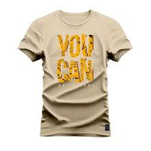 Nexstar Comfortable Printed Cotton T-Shirt You Can - Màu be - Xem 1