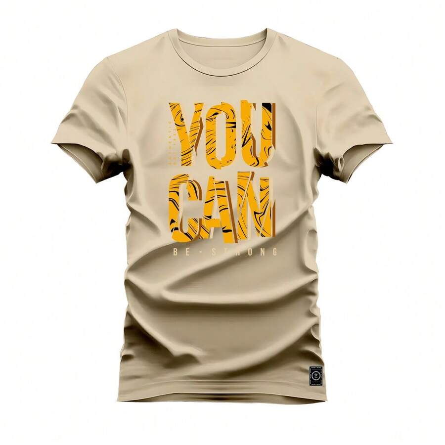 Nexstar Comfortable Printed Cotton T-Shirt You Can - Màu be - Xem 1