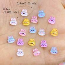 20/50/100 Pcs Mixed Random Cute Mini Colorful Rabbit Series Resin Craft DIY Jewelry Making, 3D Charms, Nail Art Decorations, Suitable For Women/Girls, Easter
