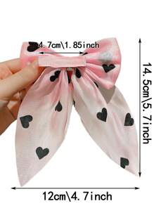 10/20 chiếc kẹp tóc nơ ruy băng họa tiết trái tim và hoa - Phụ kiện tóc thời trang, món quà tuyệt vời cho các bé gái - Nhiều màu - Xem 2