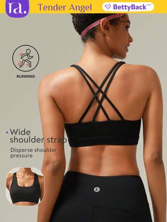 Tender Angel Summer Workout Women's Sports Bra Yoga Bra, High Support Removable Padded Racerback Design