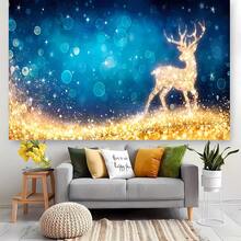 1 件金色箔鹿圣诞主题背景，适合 1 岁生日摄影、摄影工作室道具挂布 - 彩色 - 查看 4