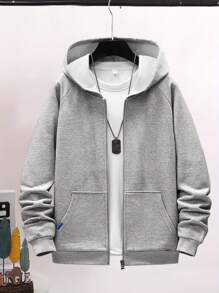 3pcs Teen Boy Casual Outdoor Padded Vest, Fleece Hoodie Jacket, And Straight Leg Fleece Pants Set, Autumn/Winter