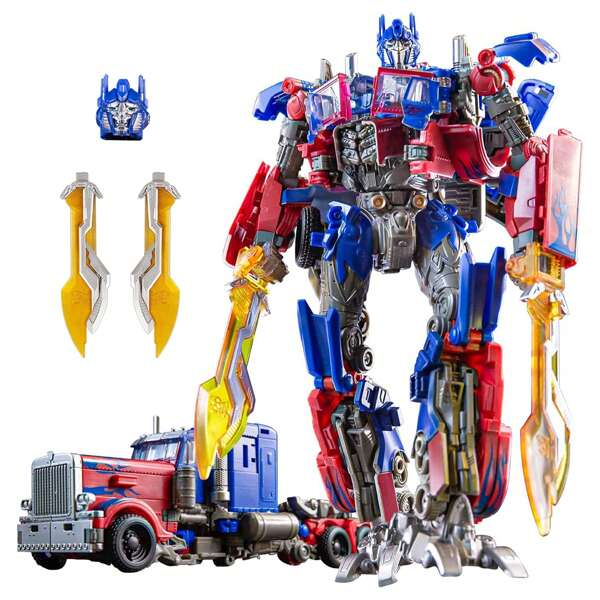 SK MISS SK MISS Transformable Juguete, Figuras de Acción Deformable Juguetes Robot con Extra Cabeza y Arma, Regalo para Niños de 3+ años