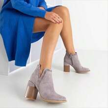 Light Brown Boots With Square Heel Lemere - Shoes - Grey - View 5
