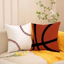 1pc/4pcs Daily Sports Football, Basketball, Baseball Printed Polyester Pillow Cover, Decorative Cushion Cover, 45x45cm, Without Pillow Inner Gifts Birthday Graduation - Multicolor - View 6