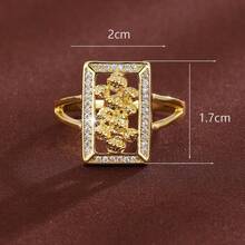 1 chiếc nhẫn Cubic Zirconia thiết kế hình hoa vuông dành cho nữ - Nhiều màu - Xem 5