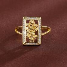 1 chiếc nhẫn Cubic Zirconia thiết kế hình hoa vuông dành cho nữ - Nhiều màu - Xem 4