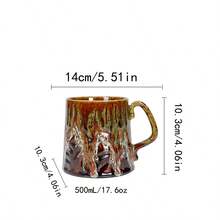 1 chiếc cốc sứ tráng men dung tích lớn có thể thay đổi thiết kế, đồ uống sáng tạo cho gia đình, văn phòng, bữa sáng - cốc thay đổi lò nung - Xem 2