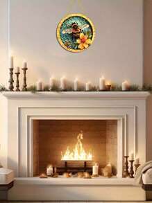 1 buc. Semn rotund acrilic agățat, placă de suspendare acrilică cu albine și fagure de miere, verandă ușă din față sufragerie dormitor decor acasă, decorare rustică de perete, decor interior și exterior