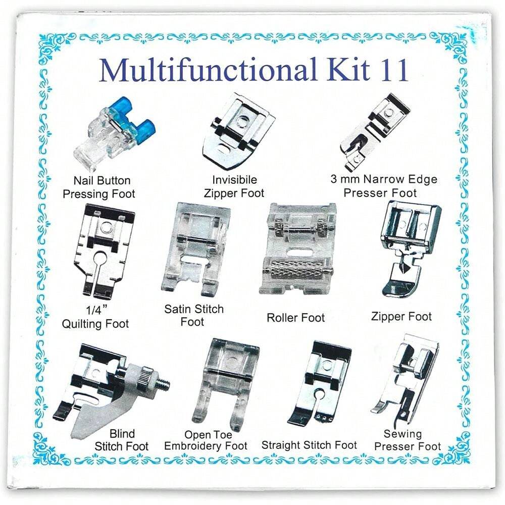 11 Pcs Sewing Machine Presser Feet Set, Domestic Accessories For Sewing