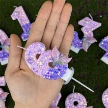 3 件美人鱼尾巴形数字蜡烛、生日蛋糕蜡烛装饰、0-9 年龄数字蜡烛、大气生日蜡烛、可爱创意数字蜡烛、惊喜派对蛋糕装饰、适用于派对、婚礼、生日晚宴、餐厅氛围装饰、房间装饰、礼物、生日装饰、生日快乐、房间装饰 - 多色 - 查看 10