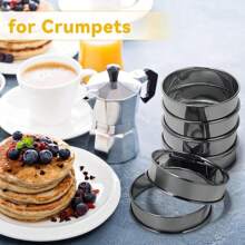 2 件/6 件/12 件不锈钢英式松饼圈、圆形蛋糕饼干鸡蛋汉堡烘焙模具 - 銀色 - 查看 13