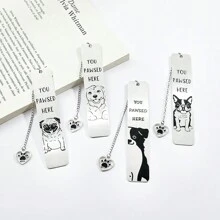 A Cute Pet Dog Bookmark, Suitable For Office, Learning, And Writing. Choose One To Accompany You Home During Reading Time!,School Supplies,Back To School - Black and White - View 6