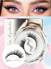 Hinarin 一对自粘睫毛自然可重复使用预粘睫毛 3D 睫毛粘贴睫毛无需胶水防水自然假睫毛 - 眼尾拉長款 - 查看 1