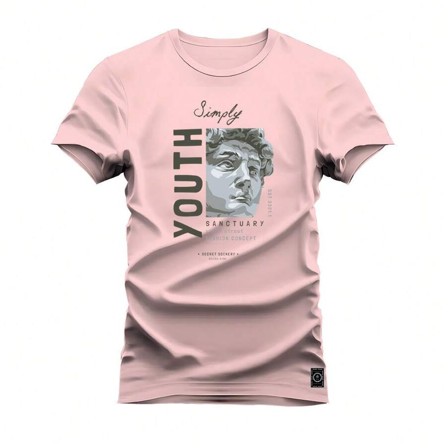 Unisex Printed T-Shirt Comfortable Premium You Th T-Shirt - 淺粉色 - 查看 1