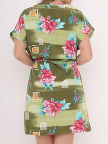 Comfortable / Feminine Crepe Dress / Light / Fresh - Màu xanh Ô liu - Xem 5