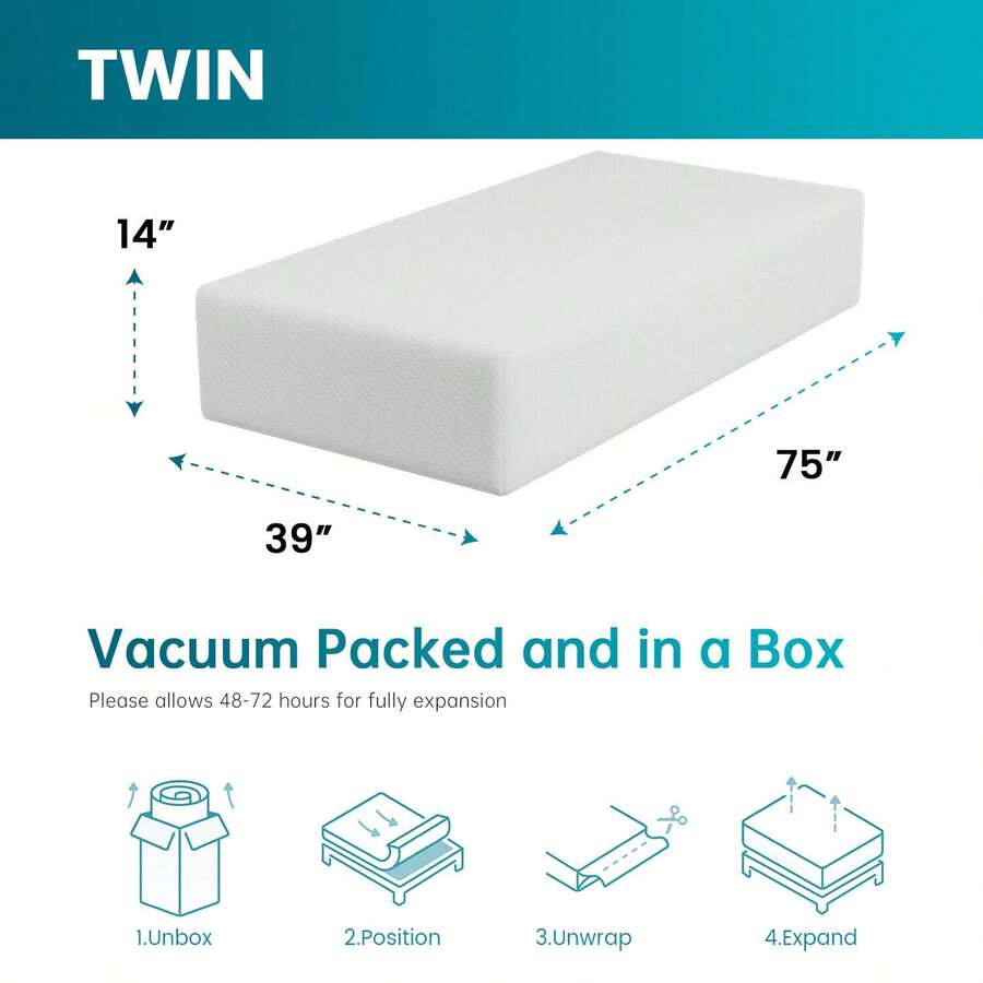 Gel Memory Foam MediumFirm Mattress For Pressure Relief & Soundly