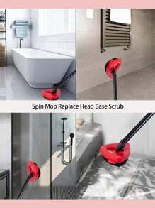 1/2 piezas Compatible con el cepillo de limpieza triangular grande RinseClean de O-Cedar, repuesto del cabezal de trapeador para cepillo y trapeador de piso, pieza de repuesto de herramienta de limpieza de piso del hogar - Rojo - Ver 9